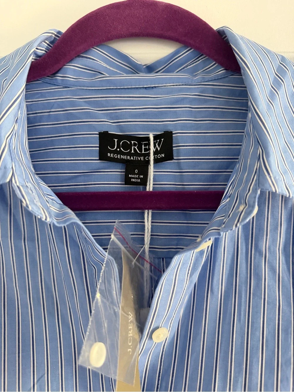 J.Crew Cerise shirt-dress in striped cotton poplin with tie waist